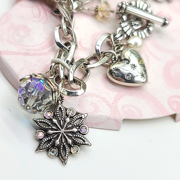 $108 NEW W TIN! Brighton "WINTER WONDERLAND" Holiday Charm Bracelet! ❄️❄️ Rare! - Picture 3 of 12
